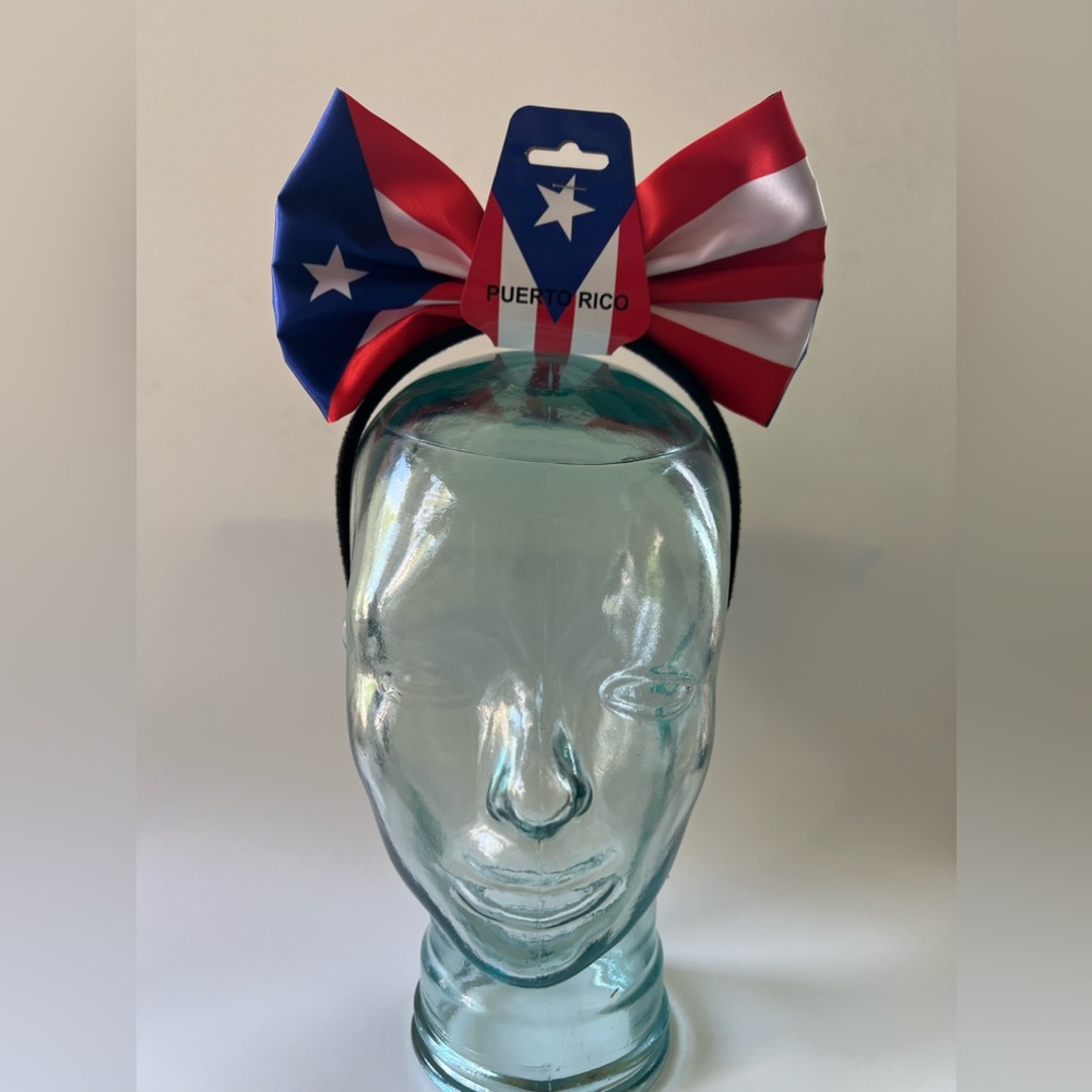 Puerto Rico Boricua flag bowknot headband